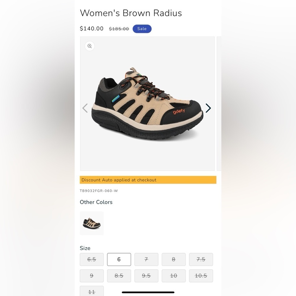 Gravity Defyer GDefy Radius Women’s Walking Shoes with Arch Support size 8.5